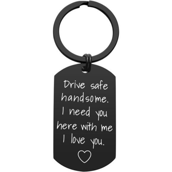Drive Safe Keychain for Boyfriend Handsome Valentine’s Day Gifts for Him - Picture 4 of 7